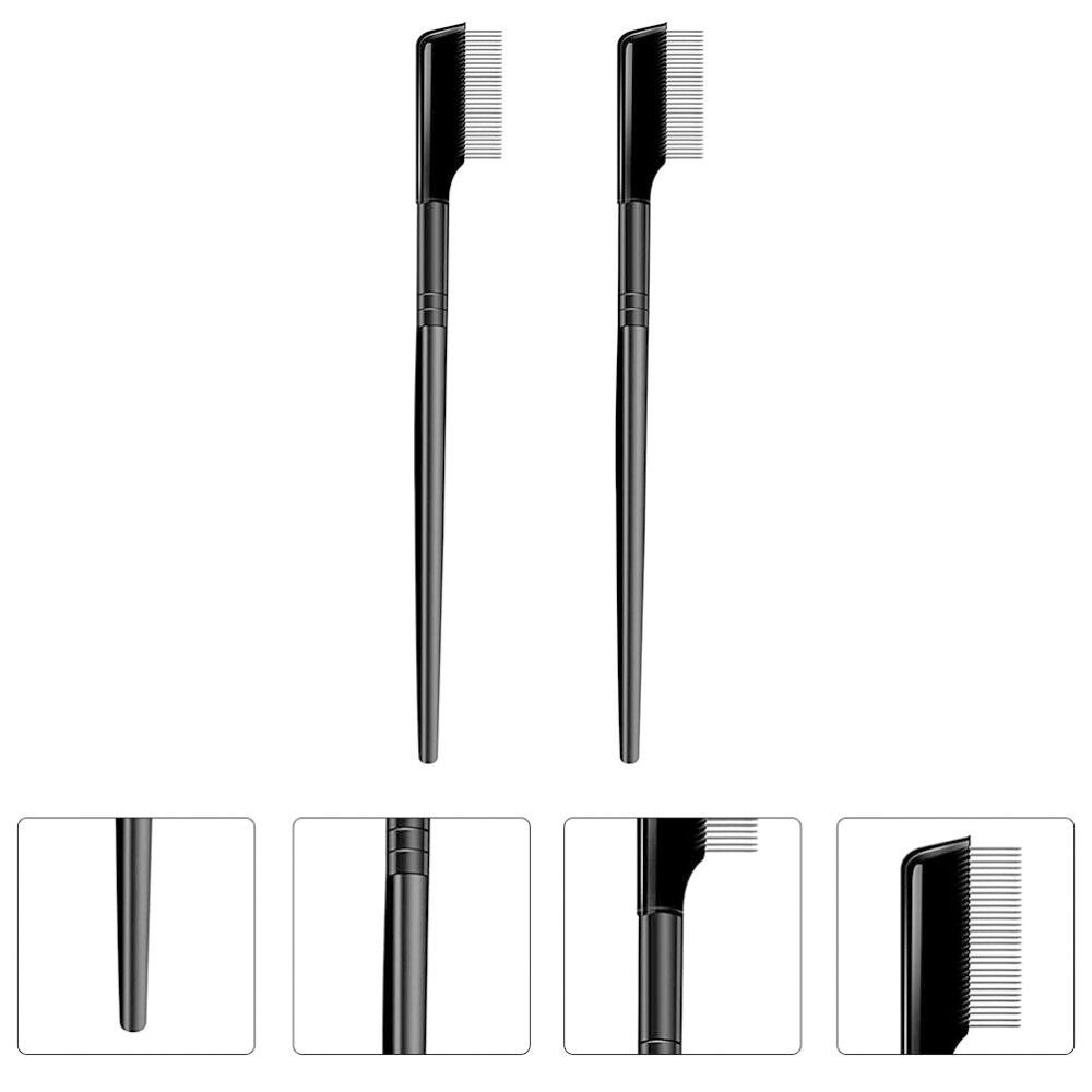 Brush Brow Comb Eyelash Brush Eyelash Comb with Cover Curler, Makeup Brush Eyelashes Separator