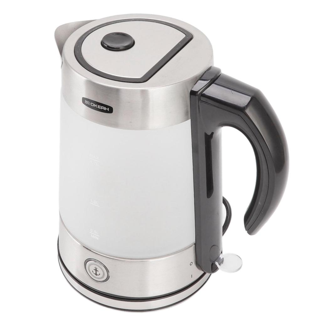 Электрический чайник 1,7 л из боросиликатного стекла, чайник для чая и кофе, автоматический отключаемый водонагреватель для кухни