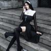 Костюм монахини на Хэллоуин Сексуальное платье Дева Мария Жрец Персонаж Нарядное платье Костюм для выпускного шоу