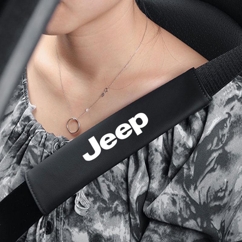 Car Shoulder Cover Cushion Seat Belt Pad Auto Pad For Jeep Grand Cherokee Wrangler JK Gladiator Compass Renegade Patriot AKR1