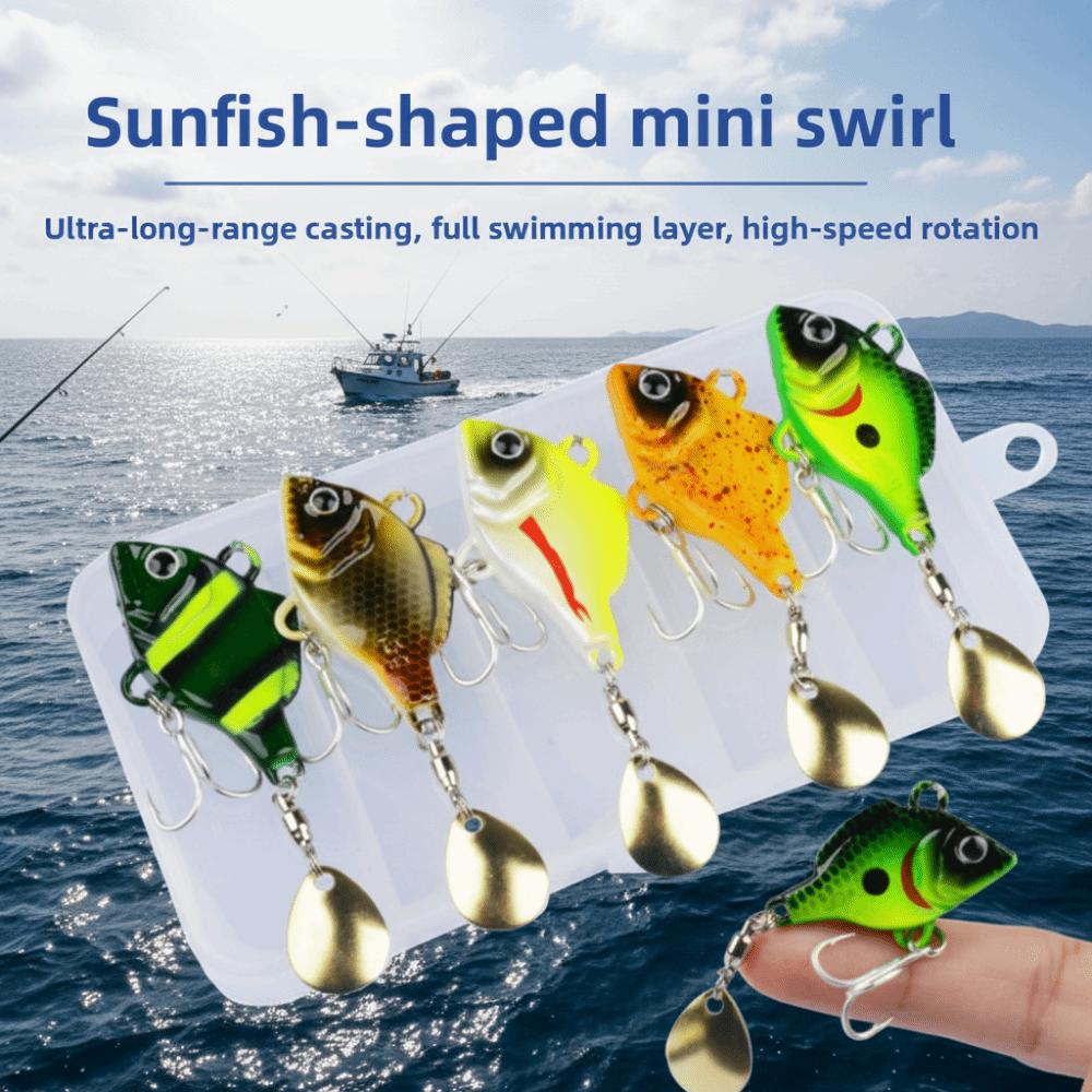 5pcs with Box Artificial Fishing Bait Rotating Glitter Fishing Lures Hooks Beach Boat Fishing