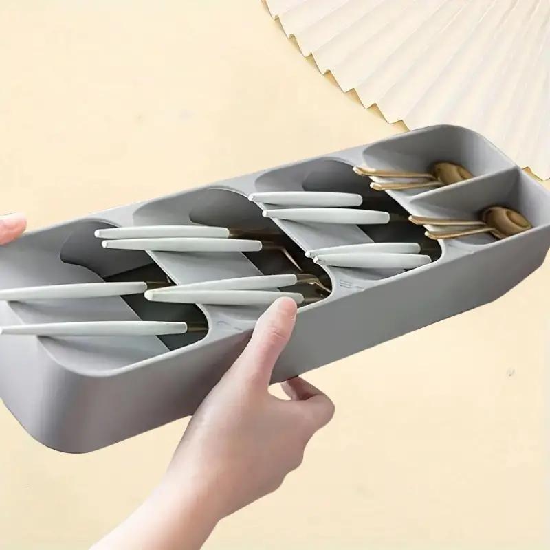 1 шт., ящик для хранения кухонной посуды, вилка, ложка, органайзер для столовых приборов, многослойный регулируемый ящик для столовых приборов, лоток для столовых приборов