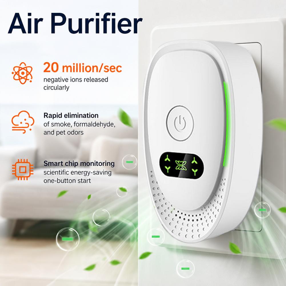 Portable Air Purifier Anion Air Purification Air Freshener Ionizer Cleaner Dust Cigarette Smoke Remover Toilet Pet Deodor