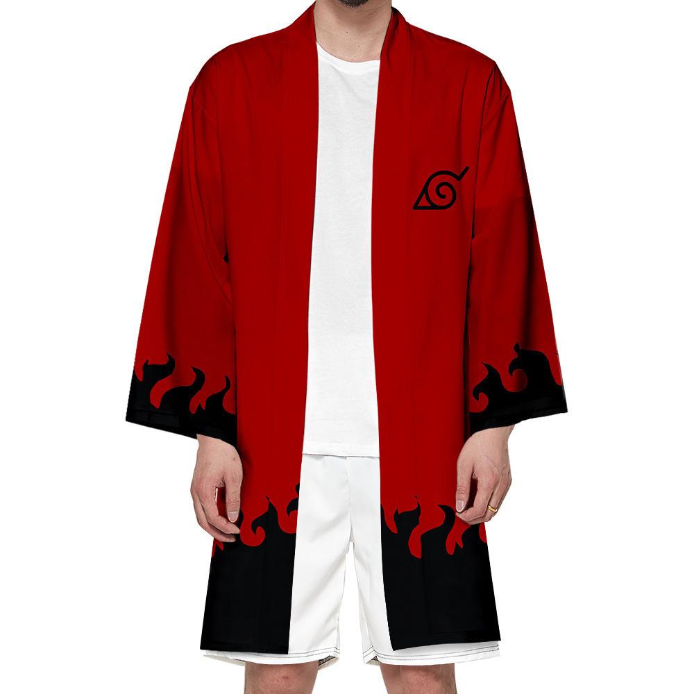 Naruto anime peripheral feather kimono long cape jacket men's D digital printing comic show cape wholesale