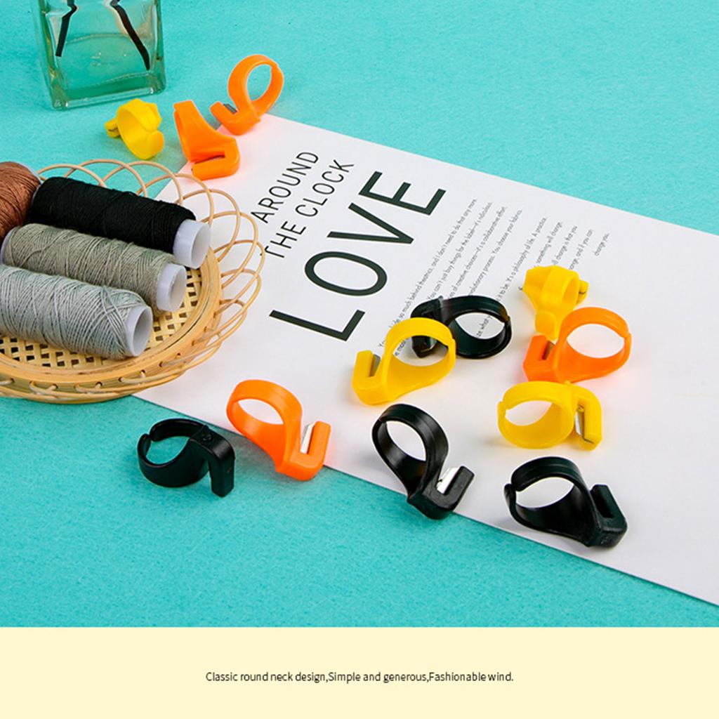 12 штук кольцо-нож для пальца пластиковый резак для ниток для квилтинга наперсток для шитья рукоделия DIY инструмент с лезвием для резки пряжи