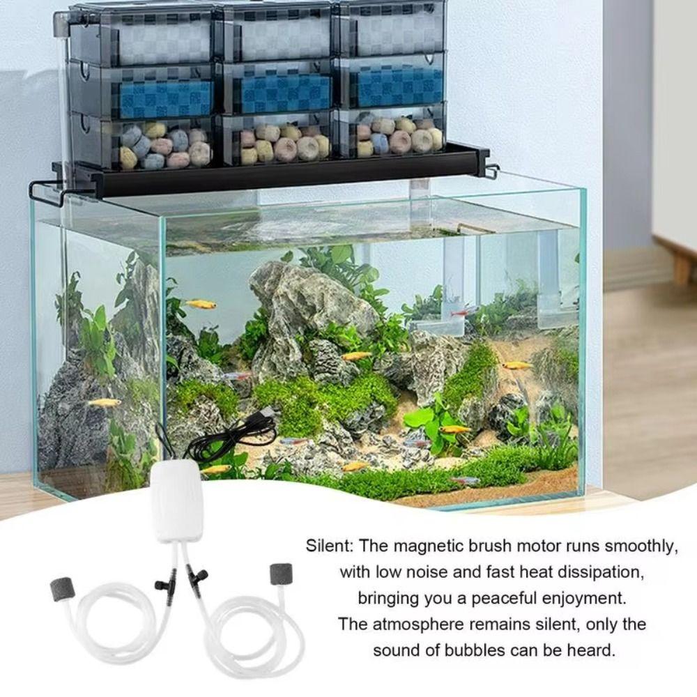 Mini Fish Tank Oxygen Pump Efficient USB Oxygenator Portable Aquarium Aerator Fish Farming