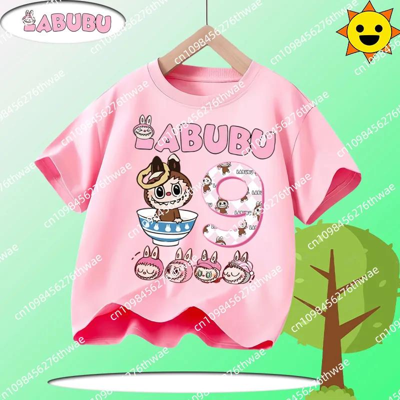 Летняя футболка Laubub для детей 1-12 лет, в подарок, детская футболка с круглым вырезом и коротким рукавом, повседневная футболка для мальчиков и девочек с мультяшным принтом
