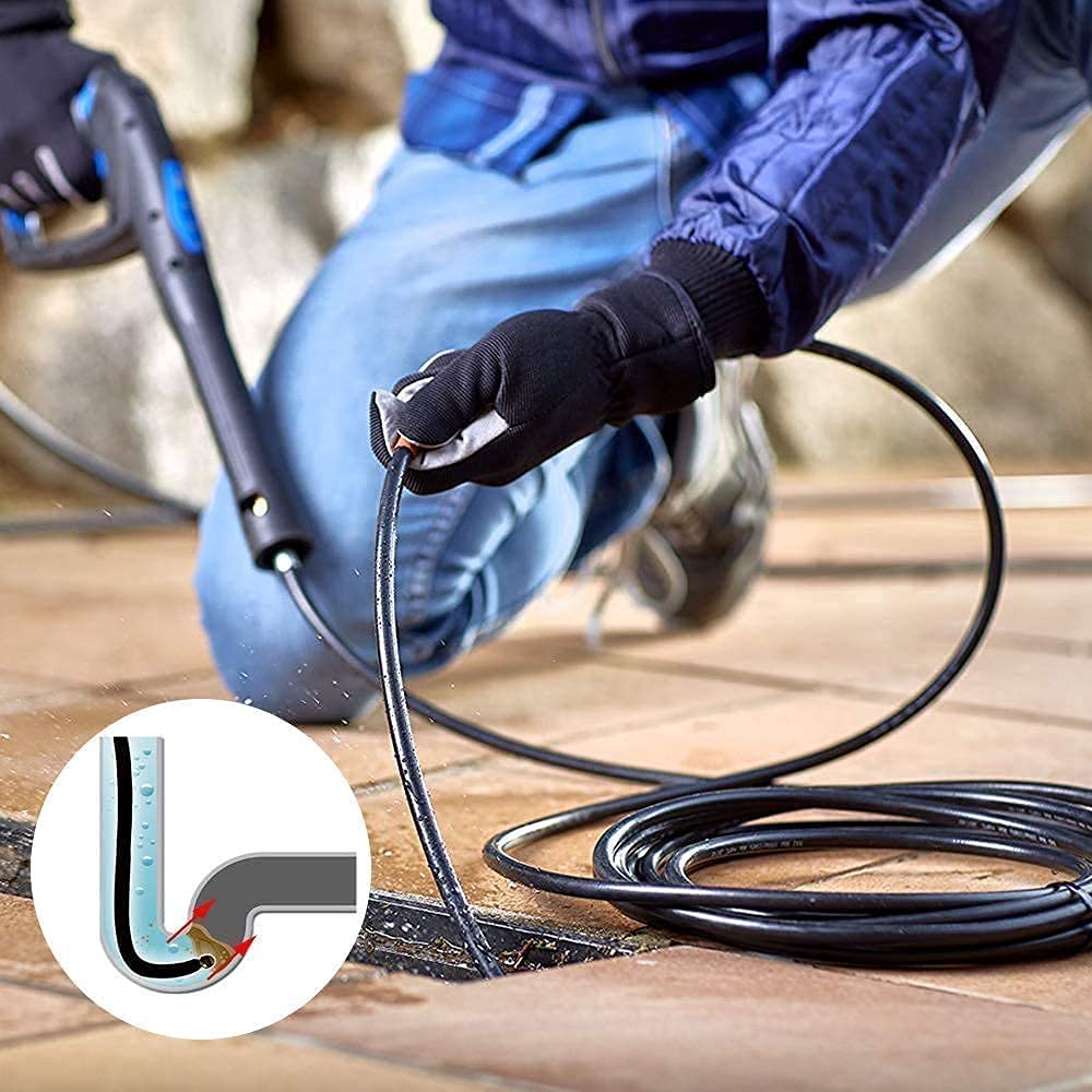 Шланг для прочистки труб, совместимый с шлангом для прочистки труб Karcher 25M. Насадка для прочистки труб пружинного типа с обратным распылением, совместимая с K2 K3 K4 K5 K6 K7.