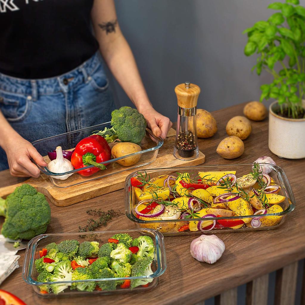 KADAX Стеклянная форма для выпечки 3л+3л, прямоугольная, 39 х 23 см