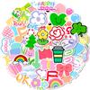 50 Small Clear Dopamine Stickers Cute Cartoon Flower Stickers Diy Luggage Water Cup Stickers