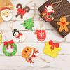 10Pcs Christmas Cartoon Pattern Colorless Wood Board & Hemp Rope - Manual Coloring Christmas Tree Pendant Christmas Decorations