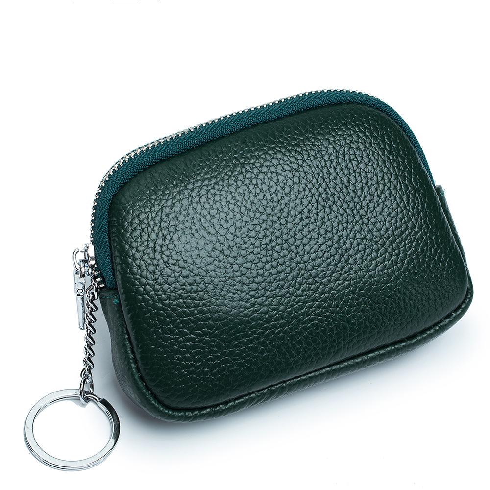Slim Wallet for Women Soft Cow Leather Womens Coin Purse Genuine Leather Zipper Coin Wallet Casual Key Holder Small Money Bag CLE