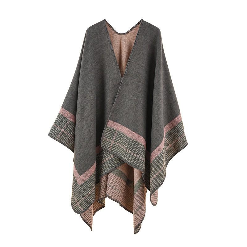 Womens Striped Plaid Acrylic Warm Shawl Scarf Winter Travel Office Sun Protection