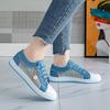 Летние женские туфли из полой джинсовой сетки, повседневные туфли на плоской подошве, дышащая тканевая обувь, студенческие туфли из сетки