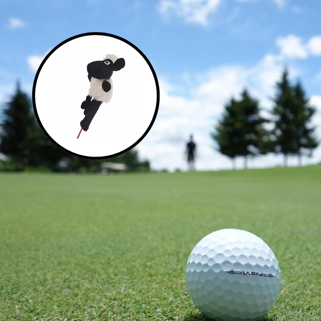 Boscogno Golf Животное Длинношеий Плюшевый Персонаж Клуб Одиночный Предмет Чехол на Голову, Драйвер/DR, Чехол на Голову, Милый, Устойчивый к Царапинам, Защитный, (Овец)
