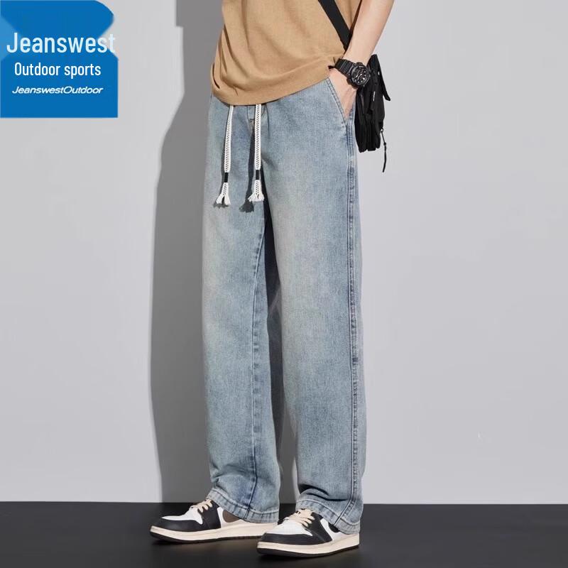 Jeanswest Мужские Джинсы Прямого Свободного Кроя Повседневные Джинсовые Джинсы для Активного Отдыха