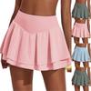 Женская однотонная теннисная юбка с двойными оборками, юбки-шорты, лето