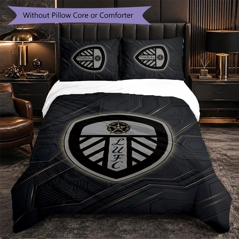 Leeds United Themed Bedding 3Pcs Duvet Cover Set Decorative Bed Linen For Teen Room Home Decoration