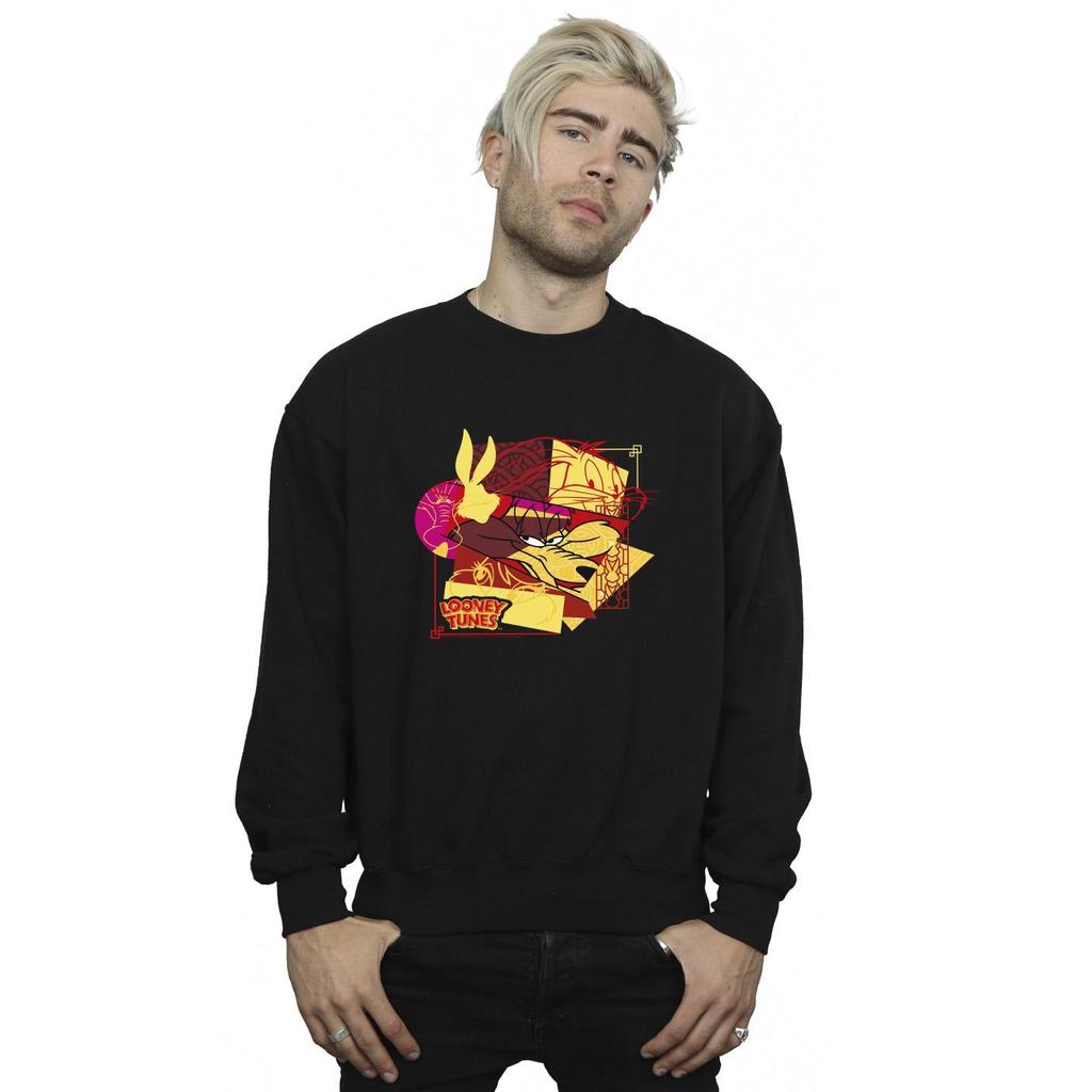 Looney Tunes Mens Wile E Coyote Bugs Rabbit New Year Sweatshirt