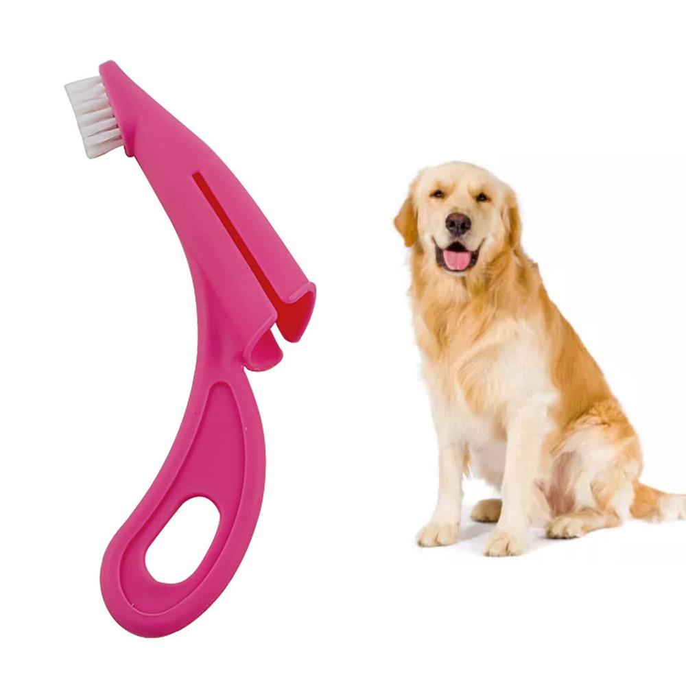 Soft Bristle Dog Cats Finger Toothbrush Nylon Bristle Ergonomic Finger Brush for Puppies