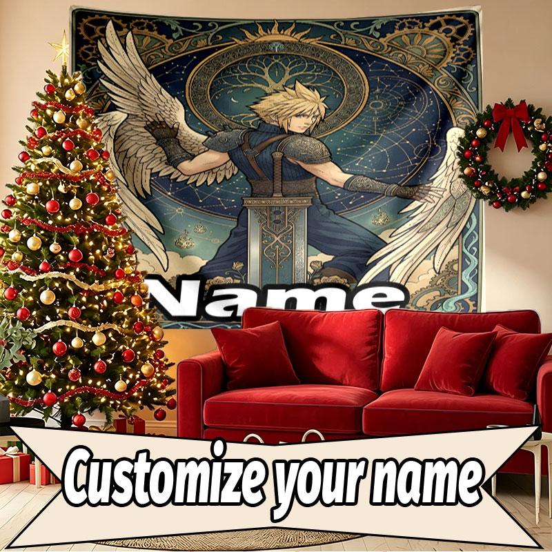 Custom Name Personalized Final Fantasy Print Tapestry, Wall Art Decor, Bedroom, Dorm, Apartment, LivingRoom, Party Backdrop, Gift for Birthday