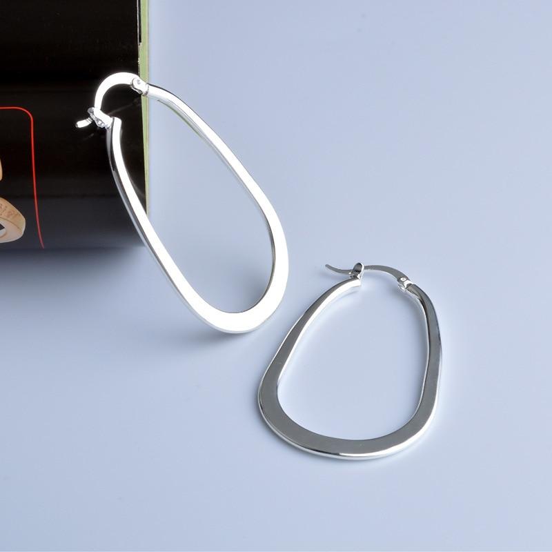 Новые серьги из стерлингового серебра 925 пробы U-образные глянцевые простые серьги женские ювелирные изделия подарки