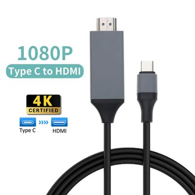 Адаптер USB 3.1 Type C в HDMI, конвертер между мужчинами и мужчинами, 2 м, USB C в HD, 30 Гц, 4k, кабель HD-MI для MacBook, Samsung Galaxy S9/S8, Huawei