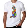 Geometric Rainbow Cat Tshirt Big Size Loose Fit Tee Shirt
