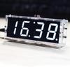 Digital DIY Clock Kit DIY Electronic Clock Kit ABS 4 Digit DIY Digital LED Clock Kit Automatic Display Time Temperature Electronic DIY Kit Clock White