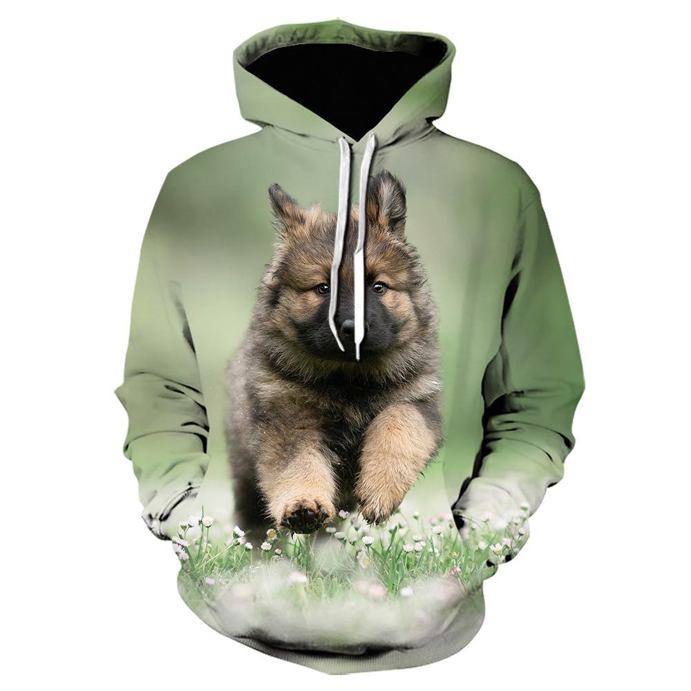German Shepherd Dog Men 3D Print Fashion Popular Sweatshirt Spring Autumn Men's And Women's Pullover Street Harajuku Hoodies
