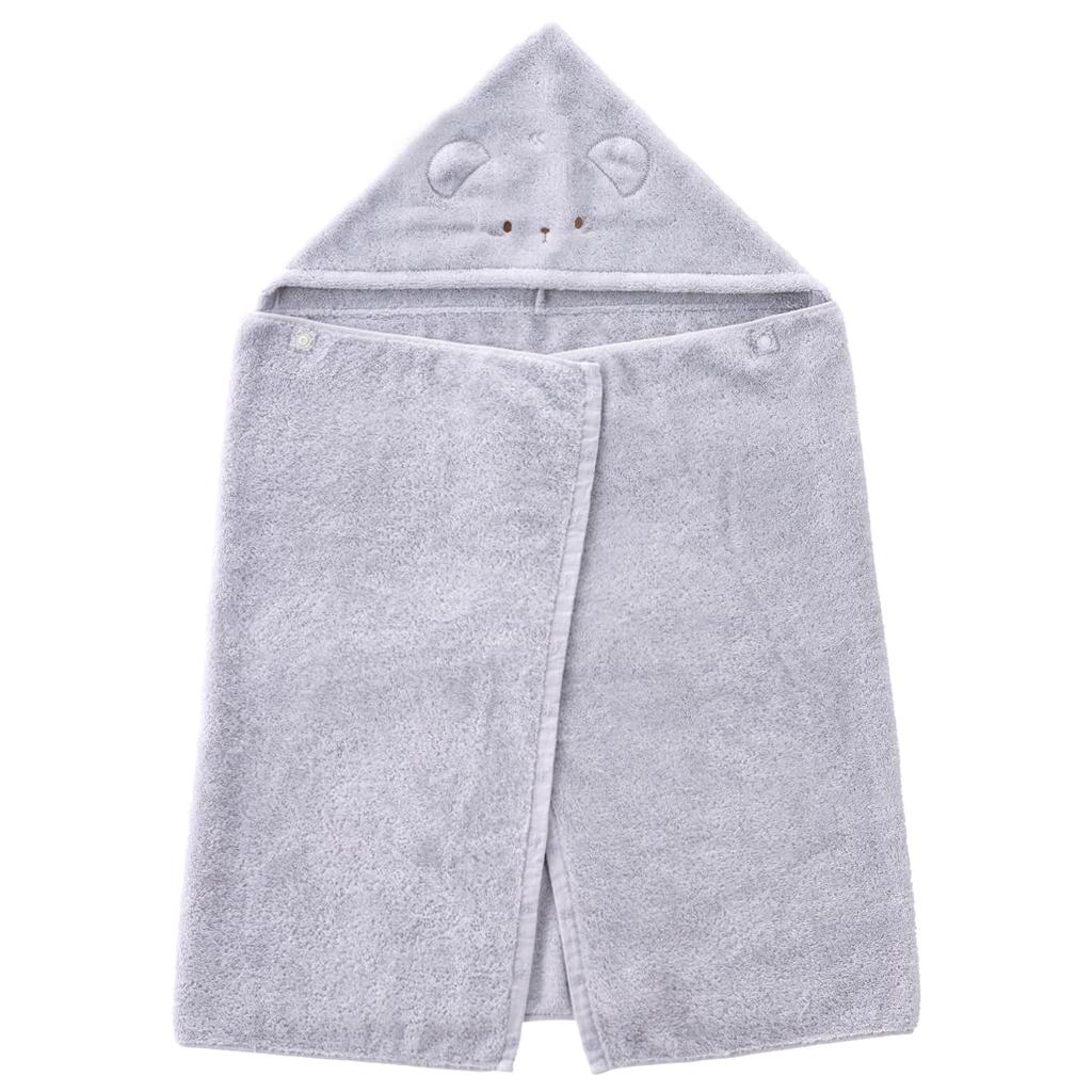 Hooded Bath Towel, Bath Towel Robe, Smiley, Purple, Made In Japan