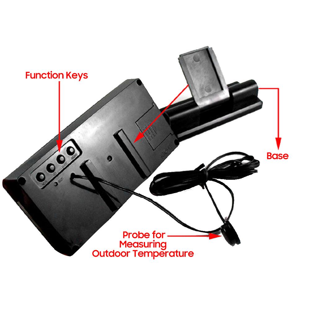 LCD Digital Car Thermometer Multifunction Automobile Compass Gauge Vehicle Clock Calendar Week