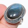 Natural Labradorite Gemstone Handmade 925 Solid Silver Jewelry Ring Size 9 G1v07