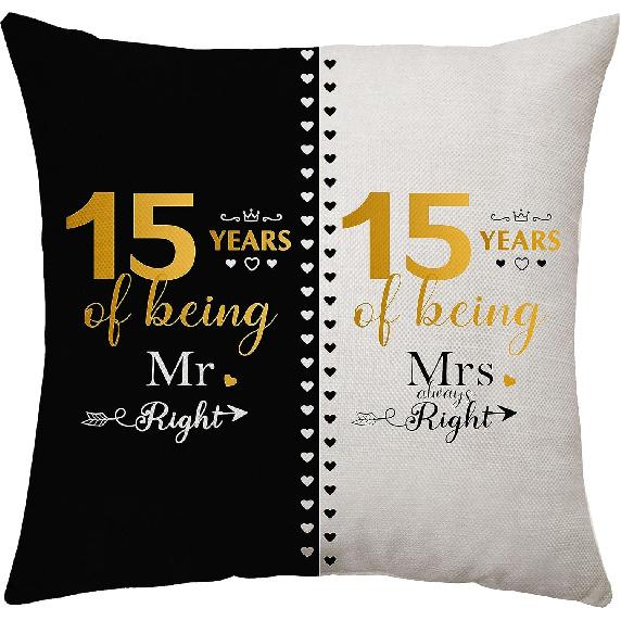 3rd Anniversary Throw Pillow Cover Gifts for 3 Years of Marriage Couples Valentines Day Gifts for Her Him Husband Wife 3rd Wedding Anniversary