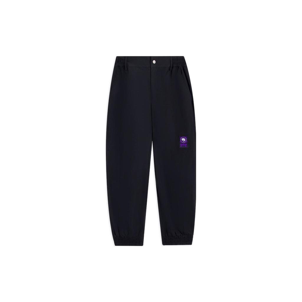 Спортивные брюки Li Ning Anti-Five Series с однотонным логотипом и манжетами, женские плавки, черные AKXS414-1