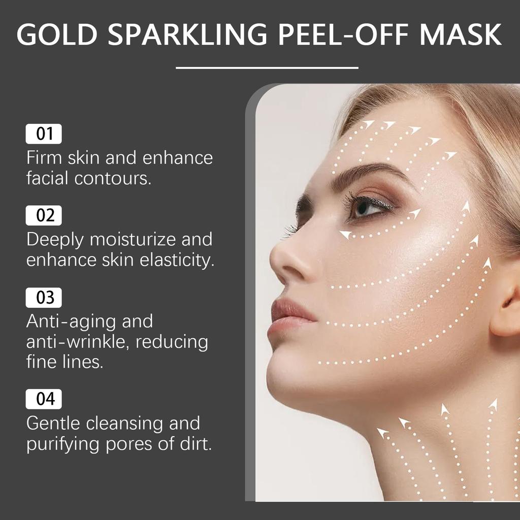 24K Collagen Peel Off Mask Укрепляющая, увлажняющая, омолаживающая, очищающая маска против морщин