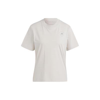 X Stella McCartney Truecasuals Футболка Regular Однотонный Логотип Круглый Вырез Короткий Рукав Женские Топы Молочный IJ0569
