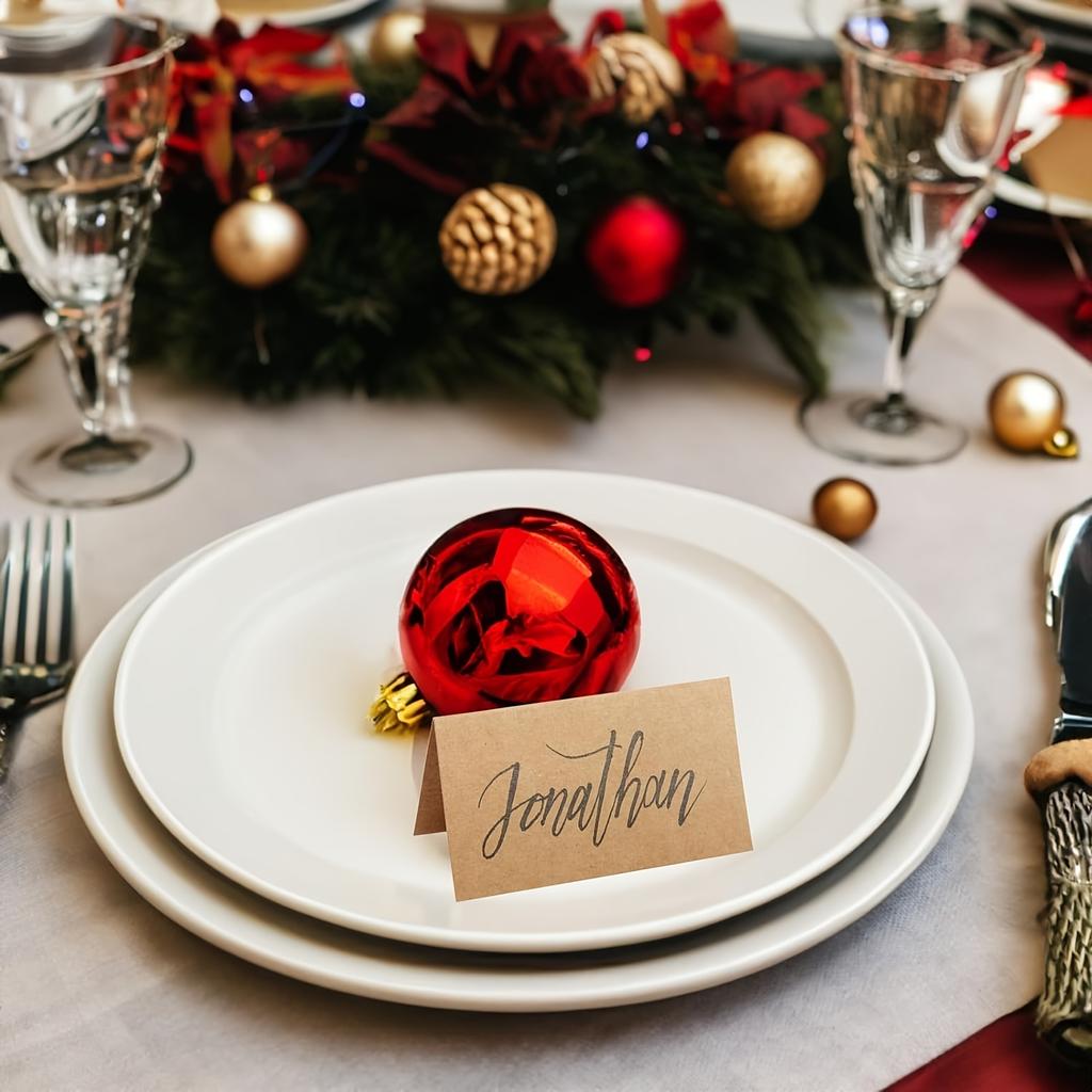 100 Kraft Paper Table Cards, Name and Seat Cards for Wedding Banquets, Table Numbers, Parties, and Conference Check-in Tables