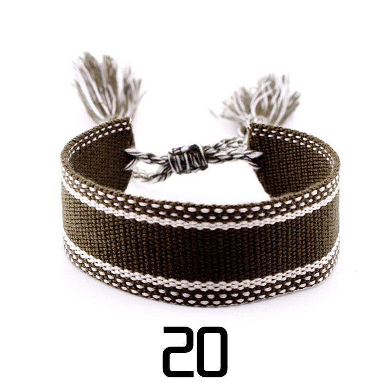 Женская мода ювелирные изделия подарок красочный декоративный узор вышитый ручной работы плетеный браслет в стиле бохо