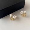 C Shape Geometric Korean Style Earrings Mental Hoop Earrings Female Stud Earrings Pearl Earrings
