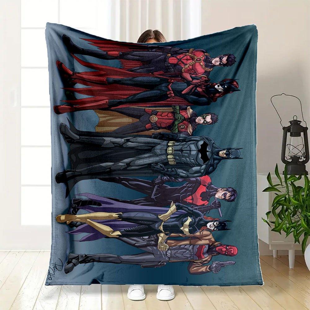 Batman & Robin: The Ultimate Team Up PosterBlanket Flannel Throw Blanket for Sofa, Bed, Travel, Camping, Office, Couch, Chair