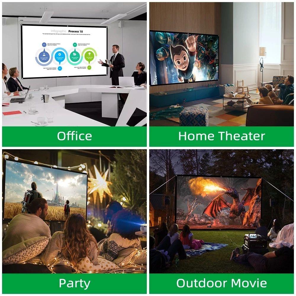 16:9 Foldable Projection Screen Video Equipments Folding Soft Screen Projector Screen Theater