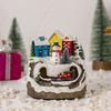 Рождественские украшения Иглу, Церковные фигурки с вращающимся поездом, Светодиодная подсветка, Музыкальная шкатулка, Декоративный праздничный декор, Праздничный подарок
