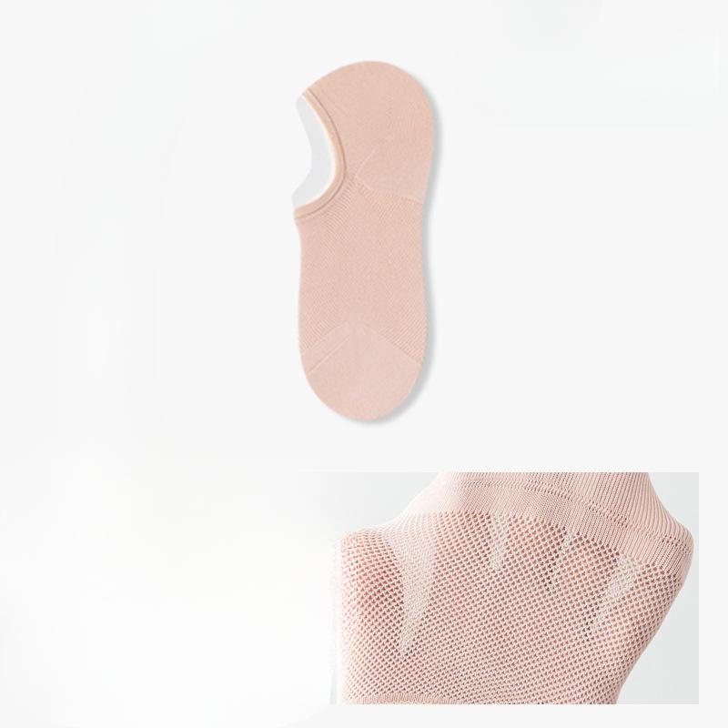 Женские летние тонкие сетчатые хлопковые антибактериальные носки с неглубоким вырезом и невидимой пяткой