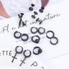 Geometric 8 Pairs/set Unisex Stainless Steel Hoop Earrings Jewelry set Stud Earring Drop Earring