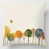 Modern Watercolor Tree And Sun Print Throw Pillow Coversuitable For Sofa Car Bedroom Decorative Cushion Cover Pillow Cover