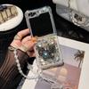 Чехол для телефона Samsung Galaxy Z Flip 7 6 5 4 3 5G Flip7 FE Роскошный Хрустальный Цветок Бабочка Алмазный Камень Жемчуг Ремешок на Запястье Обложка