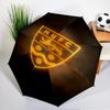 Football Crest Printed Automatic Umbrella, 8-Frame for Travel, camping, Casual Umbrella, Essential Gift for  for family and friends