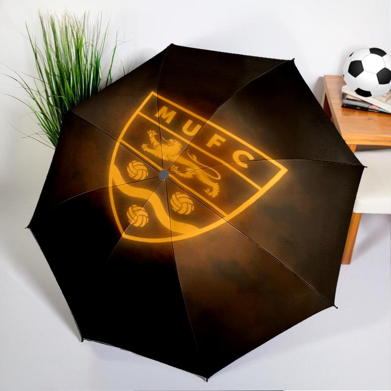 Football Crest Printed Automatic Umbrella, 8-Frame for Travel, camping, Casual Umbrella, Essential Gift for for family and friends