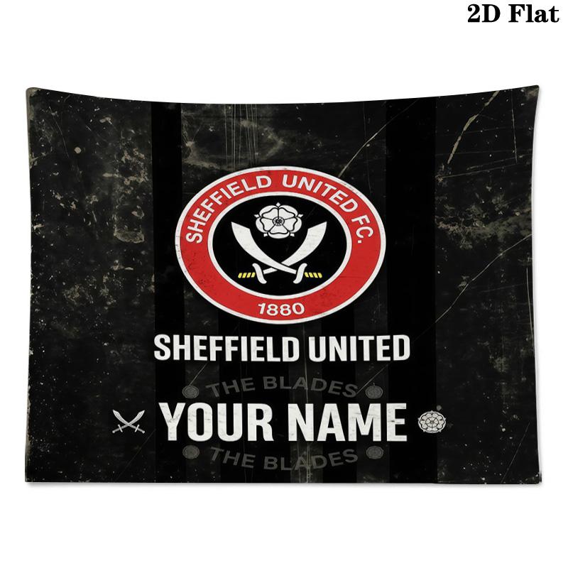 Custom Name Sheffield United Printed Tapestry – Wall Hanging for Bedrooms, Dorms, and Home Decor
